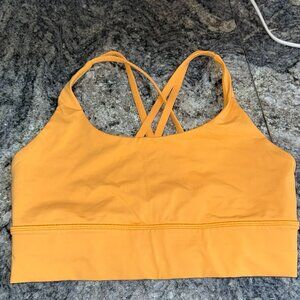 Lululemon Orange Energy Bra Medium Support, B-D Cups, Size 8